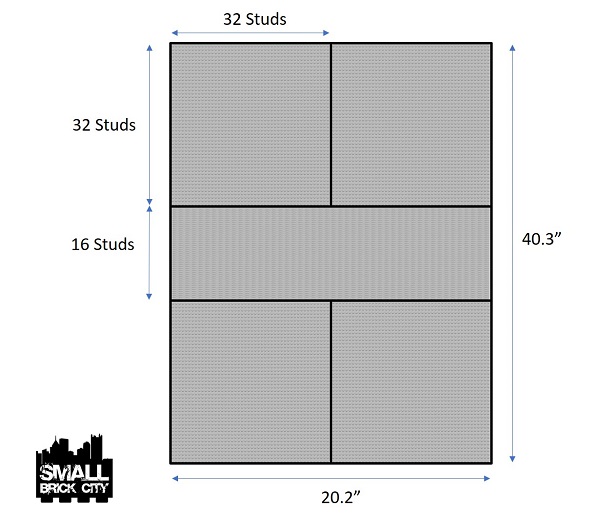 What is the minimum space for a LEGO city and how to calculate it